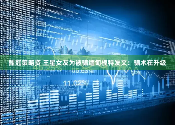 鼎冠策略资 王星女友为被骗缅甸模特发文：骗术在升级