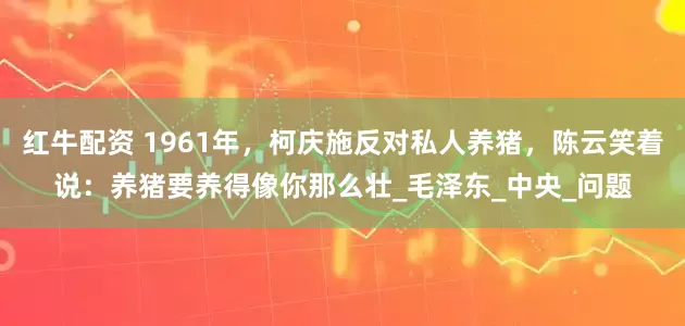 红牛配资 1961年，柯庆施反对私人养猪，陈云笑着说：养猪要养得像你那么壮_毛泽东_中央_问题