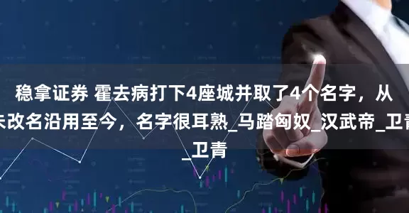 稳拿证券 霍去病打下4座城并取了4个名字，从未改名沿用至今，名字很耳熟_马踏匈奴_汉武帝_卫青