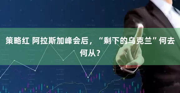 策略红 阿拉斯加峰会后，“剩下的乌克兰”何去何从？